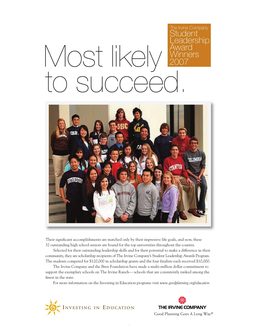 The Irvine Company Student Leadership Awards